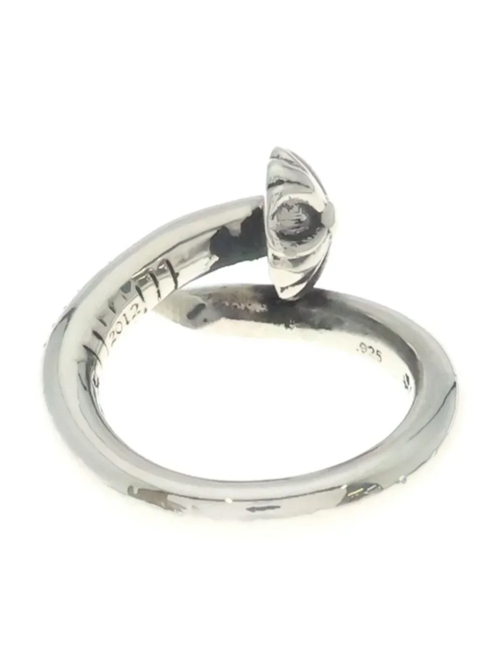 Chrome Hearts Nail Crsball Cross Ball Ring Silver